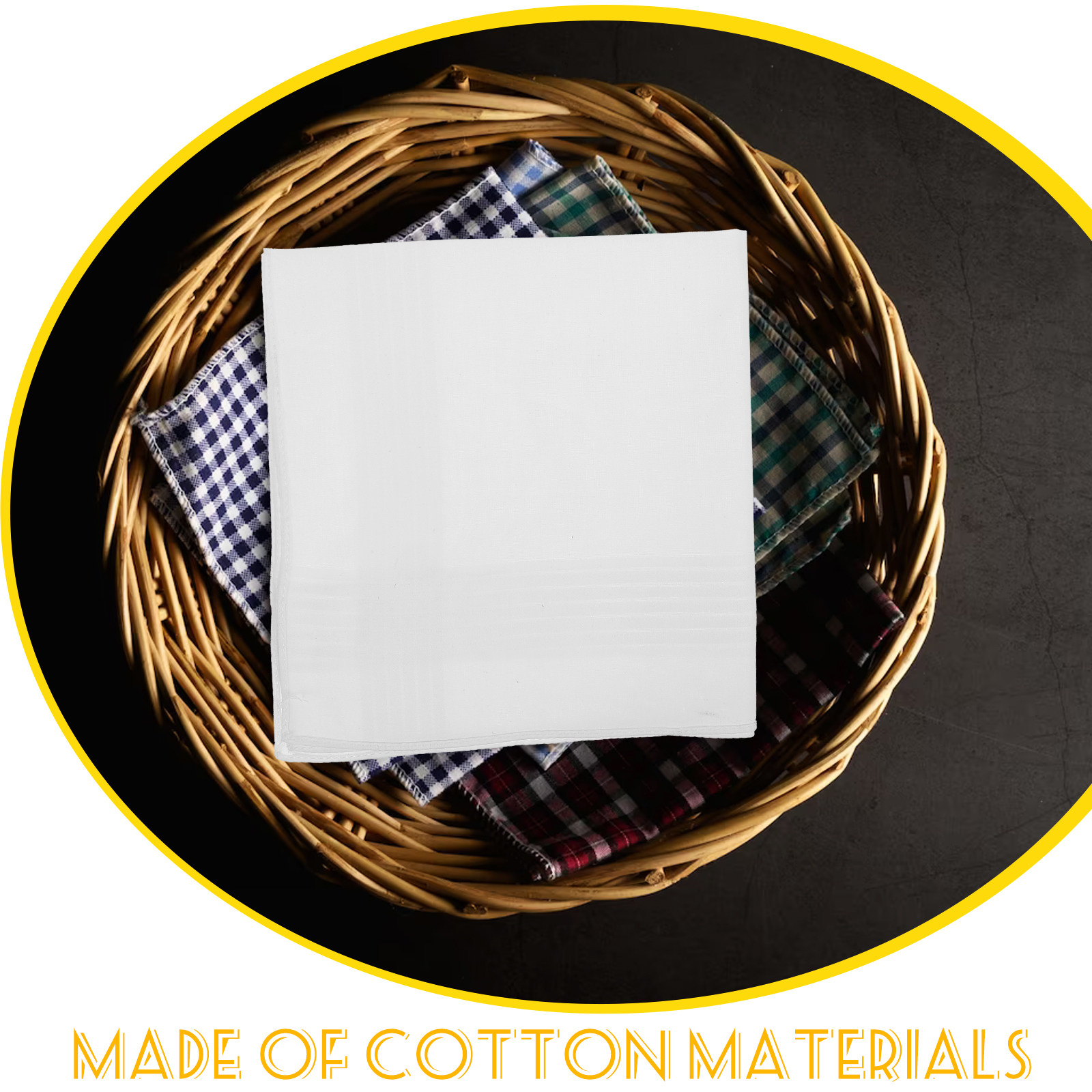 3Pcs Pure White Handkerchief S - огляд і ціна Handkerchief Cotton Men