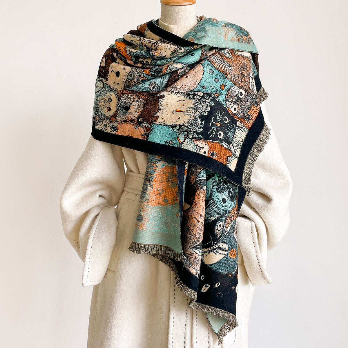 Imitation Cashmere Fringed Sca - огляд і ціна Pashmina Wrap Large