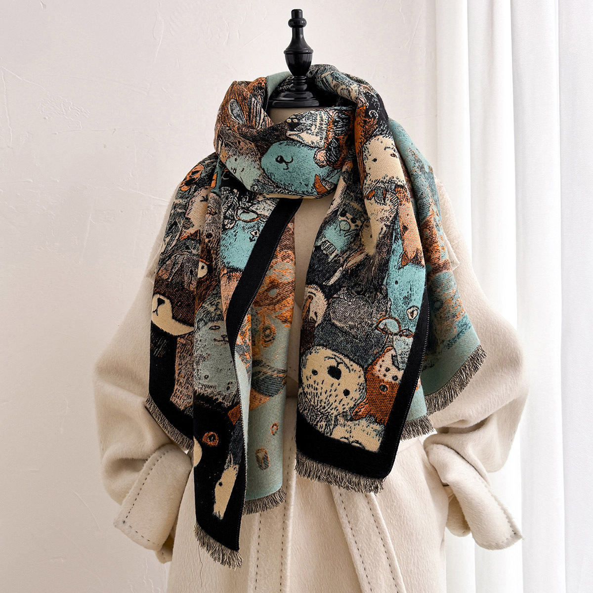 Imitation Cashmere Fringed Sca - огляд і ціна Pashmina Wrap Large
