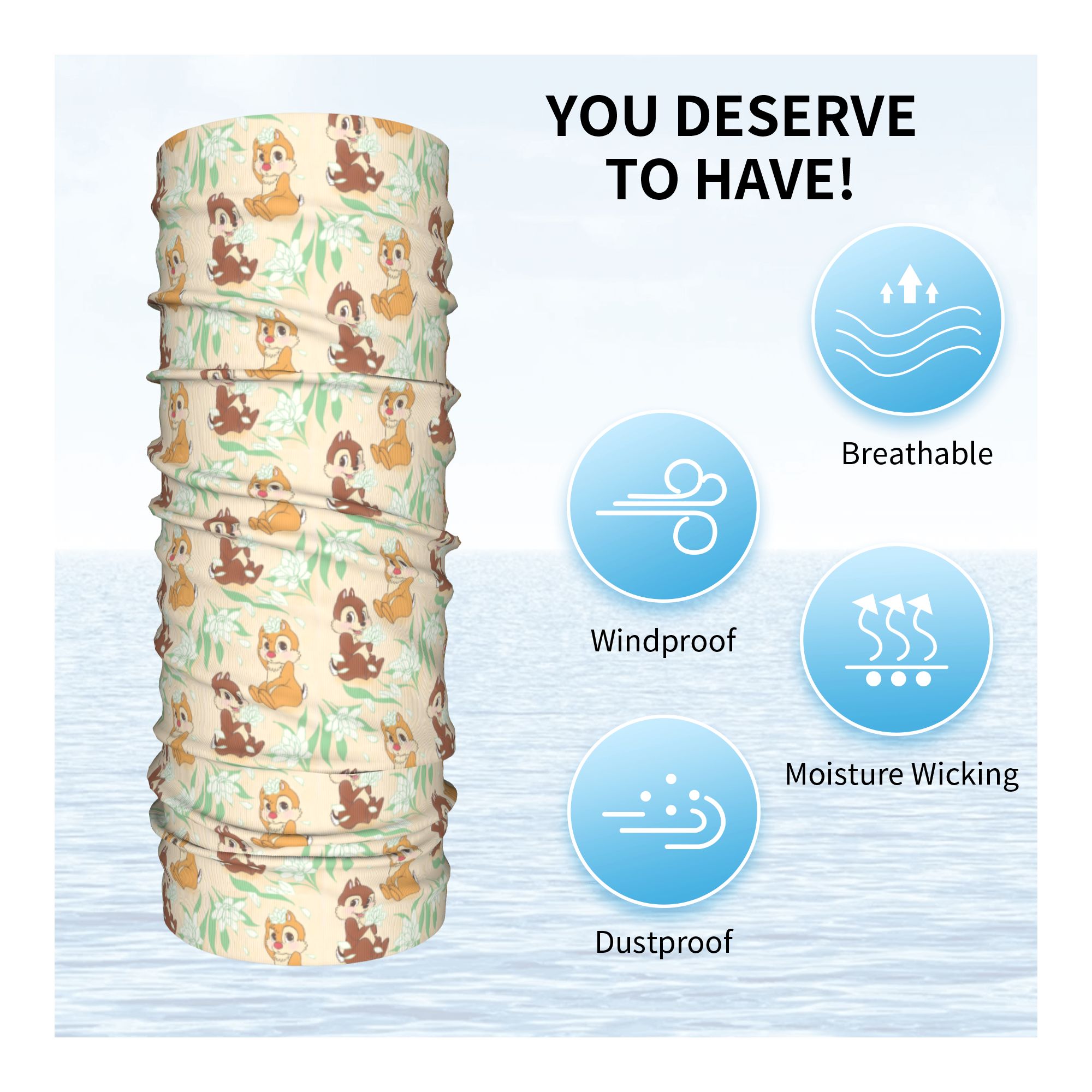 Custom Cute C-Chip And D-Dale  - огляд і ціна Neck Warmer Tube