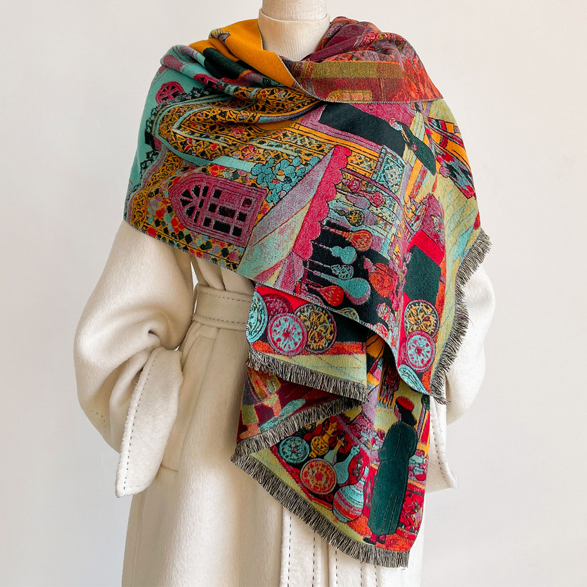 Women Imitation Cashmere Scarf - огляд і ціна Pashmina Wrap Large