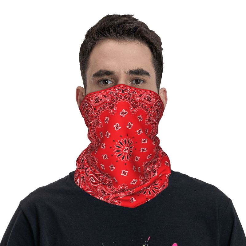 Red Paisley Art Bandana Patter - огляд і ціна Neck Warmer Tube